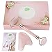 Jade Roller for Face, Pink Guasha Tool for Face 2 in 1 Face Massager Set