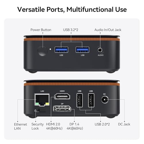 Huidun 【3 Years Guarantee】 H50 Mini PC Win 11 Pro, AMD Ryzen, 16GB DDR4 512GB M.2 SSD Computer, Dual 4K Display (HDMI/DP), Double WiFi/USB 3.2 Mini Desktop Computer for Home Office Business