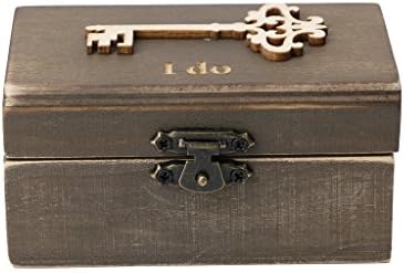 Lovup Vintage Key Love Letters Wooden Ring Box Wedding Party Engagement Display Holder