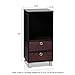 Furinno 3 Shelves Cabinet/Bedside Night Stand with 2 Bin Drawers, Espresso Finish