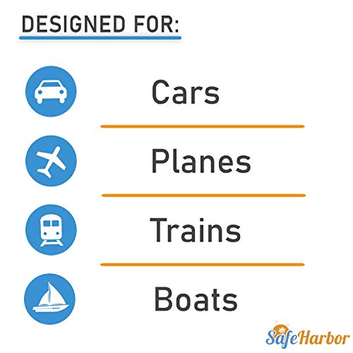 SafeHarbor Motion Sickness Wristbands | 4 Travel Wrist Bands, Cruise Essentials | Natural Sea Sickness and Nausea Relief in Children and Adults | Helpful E-Book Included