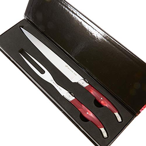 Wolfgang Puck 2-piece Carving Set WP2CRVST17 Stainless Steel Cranberry (Certified Refurbished)