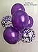 Metallic Purple Balloons and Confetti Balloons for Wedding Bridal Shower Party Decorations Valentine's Day 12inch 30packs