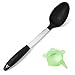 Bizanzzio Stainless Steel & Silicone Cooking Spoon in Black Mixing Utensil