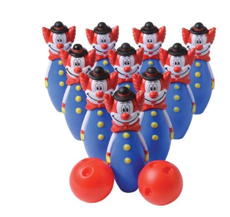Plastic Clown Bowling Game for Kids - 12 Pcs Set | Ideal for Birthday Gift, Kid's Family Indoor Fun Play Activity - Thumbnail 2