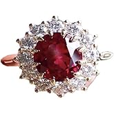 Viyuroyk 925 sterling silver Shiny fashion ring Wedding ring Engagement ring 18KRuby ring Cocktail ring for women cubic zircon oxide ring women jewelry rings statement