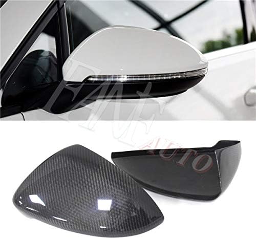 FANFAUTO Add On Real Carbon Fiber Rear View Side Mirror Cover For VW Volkswagen Golf 7 MK7 MK7.5 Golf R Golf GTI MK7 2013-2018