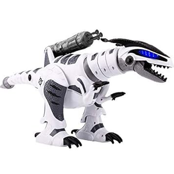 black and white robot dinosaur