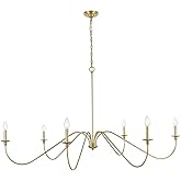 Living District Rohan 60" 6-Light Transitional Metal Chandelier in Brass