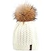 FURTALK Winter Knit Beanie Hats for Women Warm Fur Bobble Pom Pom Hat
