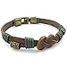 KONOV Mens Leather Rope Bracelet, Tribal Braided Infinity Symbol Cuff Bangle, Brown Gold
