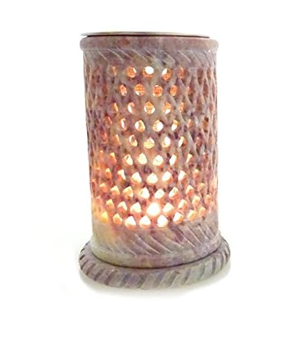 Fumaga –stimmungsvolles Räucherstövchen aus Speckstein „Filigran“ Ø 6,5 cm, H: 11,0 cm, optional mit Räucherbürste