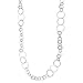 Sterling Silver Flat, Round Circle Links Long Necklace Italy, 24
