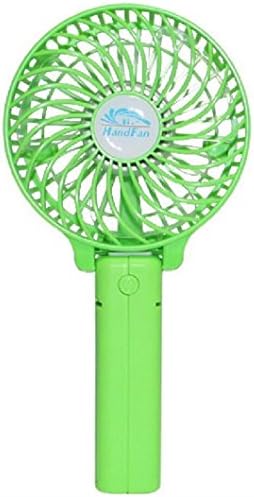 Charger Carrying Multipurpose Folding USB Handheld Fan with Umbrella and Metal Clips Small Personal Handfan Powered by LG 2000mA Rechargeable Battery Adjustable 3 Speeds (green)