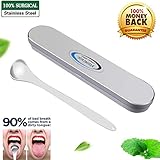 Tongue Scraper Surgical Steel for Adults, Tongue Cleaner Stainless Steel, Tongue Scraper Dishwasher Safe for Oral Hygiene Care and Cure Bad Breath (1 Pack)