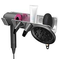 Wgxyihai Bathroom Shelf Wall Mount Hanger Aluminum Alloy Holder Stand Bracket for Dyson Supersonic Hair Dryer & Accessories