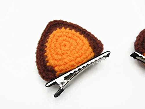 Hair Clip Costume Accessories Girl Crochet Animal Ears Cat Fox Orange Brown