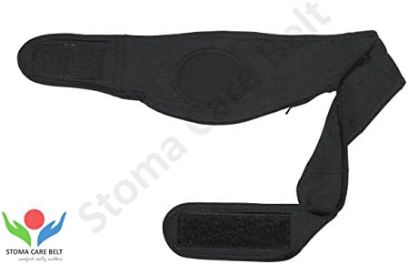Stoma Care Belt, Stoma Belt, Ostomy Belt, Stomach Belt, Support Belt (Black, Right Side, Size 3 = 32", 33", 34")