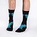 Good Luck Sock Men's Black T-Rex Dinosaur Crew Socks,Large (Shoe size 7-12)