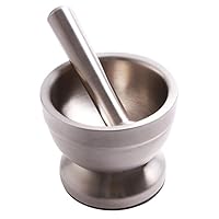 Bekith Brushed Stainless Steel Mortar and Pestle/Spice Grinder/Molcajete