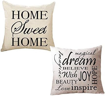 DTG Electronics Decorative Throw pillow covers,18" x 18" Set of 2 Pillow Covers Cases Navy Cushion Covers Home Deco (Home Dream)