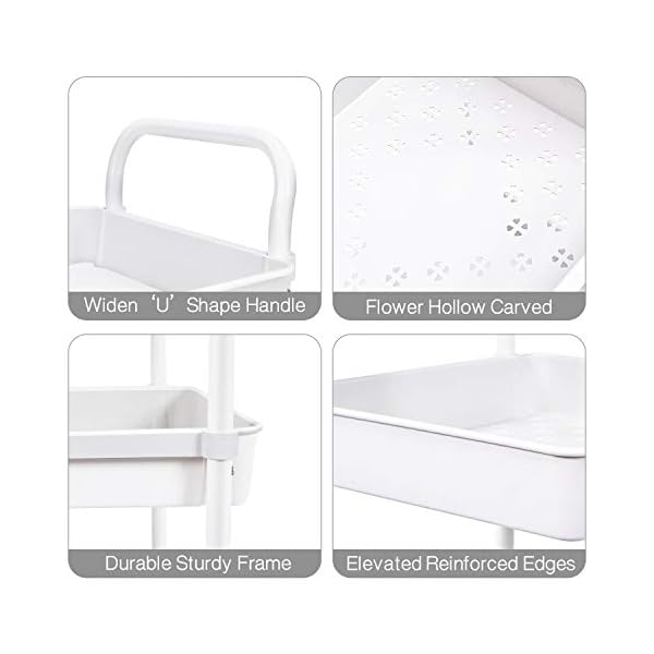 kingrack-Storage-Trolley3-tiers-Rolling-Cartkitchen-trolleyOrganisation-Cart-with-WheelsUtility-CartRolling-TrolleyShelving-Unit-Storage-Rack-Fruit-Vegetable-Rack-Organiser-Cart-WKUK131143 KINGRACK 3-Tier Rolling Storage Trolley, Kitchen Cart with Wheels, Organization Cart for Utilization, Shelving Unit…