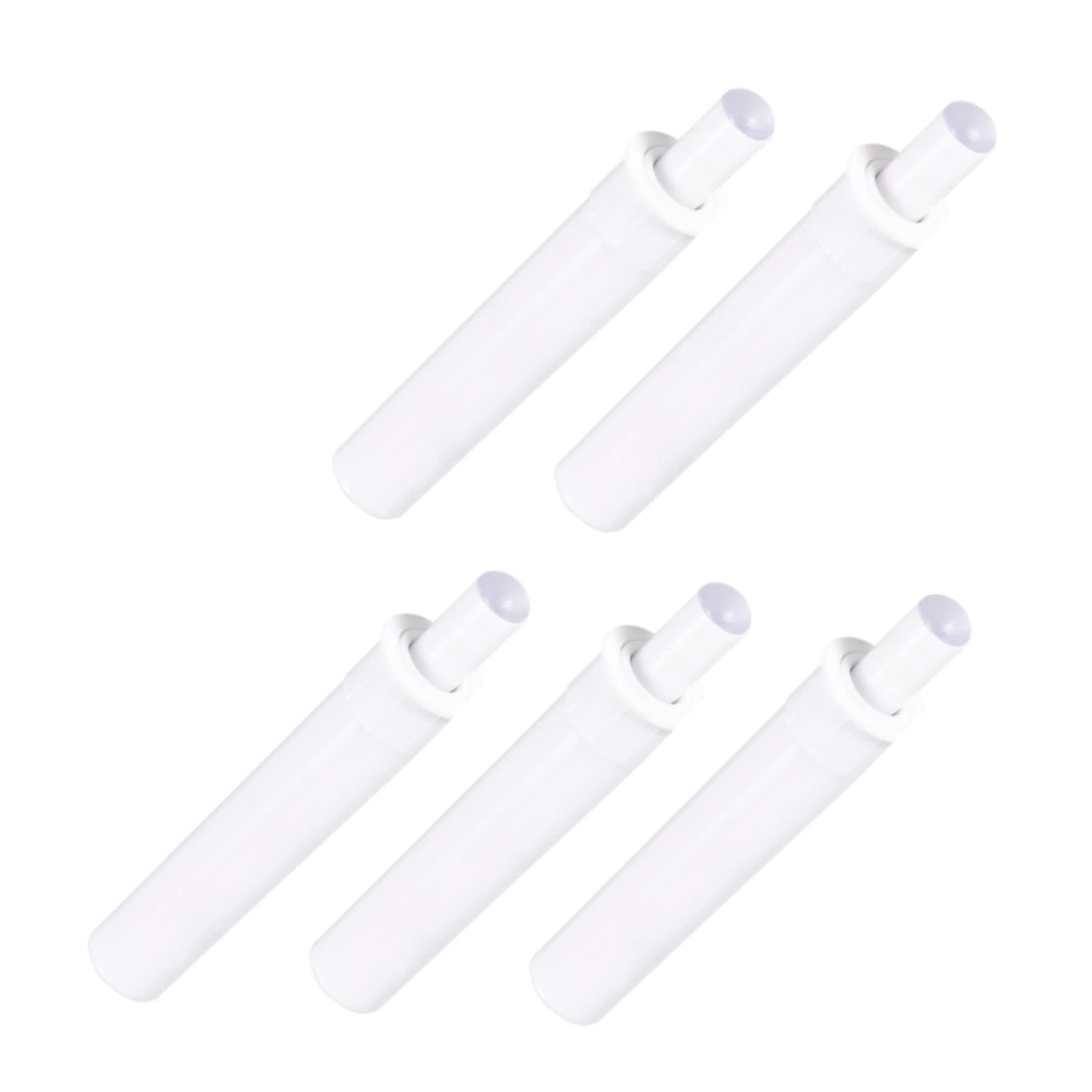 METALLIXITY Damper Buffers Push (2.36"x0.36") 5Pcs, Plastic Cabinet Push Latches Soft Quiet Close - for Door Drawer, Home Decoration, White
