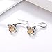 BAMOER 925 Sterling Silver Cute Bee Drop Earrings Pendant Necklace for Women Teen Girls Bee Jewelry Set (Bee Earrings)
