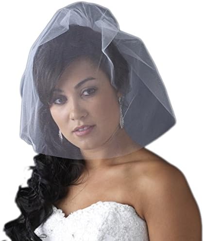 Tanya Women's Single Layer Fine Wedding Blusher Veil Bridal Birdcage Veil - White