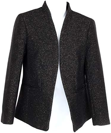 J Crew Womens Going Out Blazer Jacket Tinsel Tweed Black Wool Blend 4 K3051