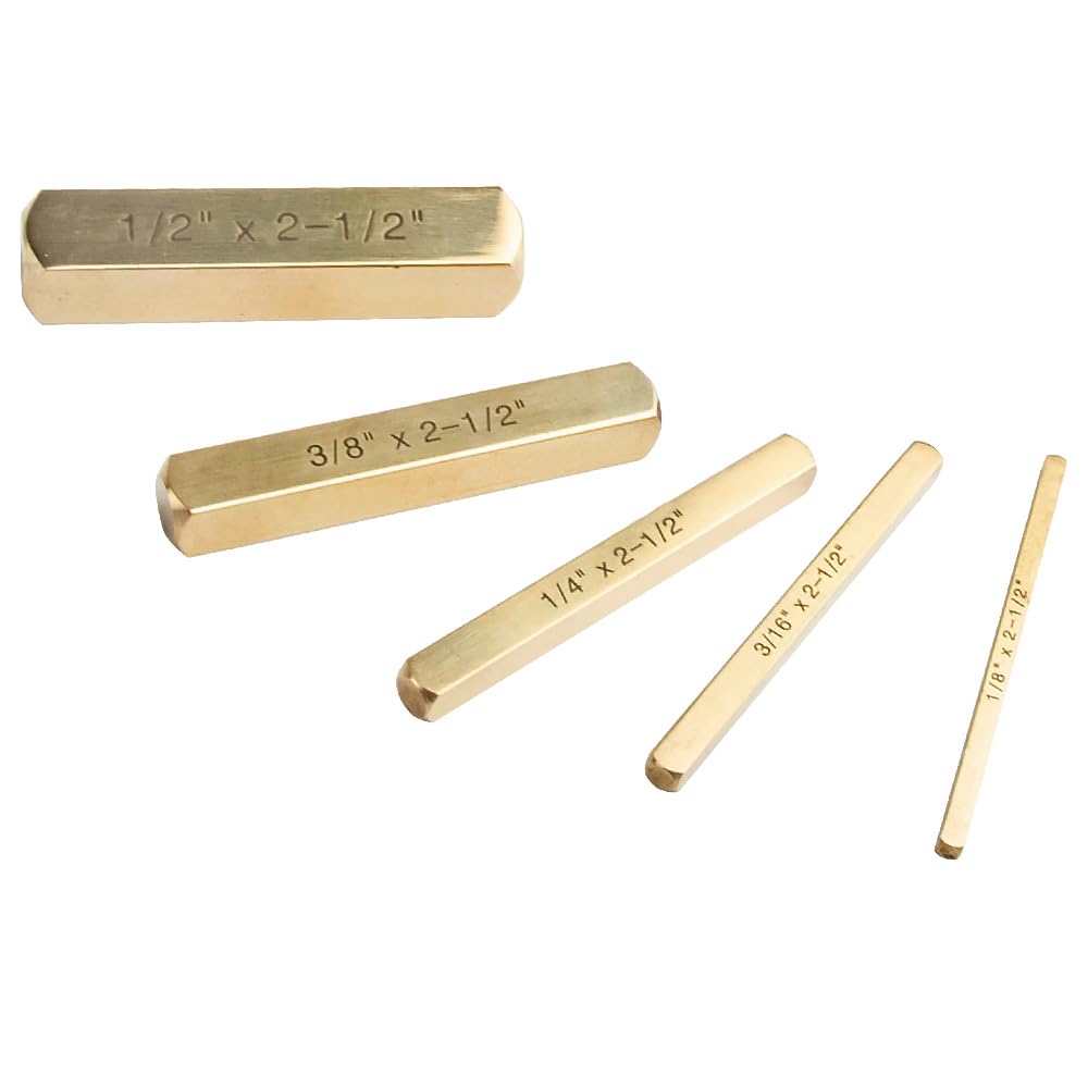 O'SKOOL 5Pc Solid Brass Set Up Bar Gauge Blocks – Ideal Table Saw Accessories for Professional Woodworking, Including 1/8", 3/16", 1/4", 3/8", and 1/2", All 2-1/2" Long
