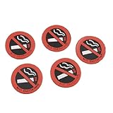 uxcell 5 Pcs Vehicle Car Plastic Reflective No Smoking Sticker Red White