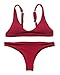 MOOSKINI Women's Strap Bathing Suit 6pcs Swimsuit Top Brazilian Bottom Padding Bikini Set