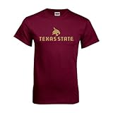 Texas State Maroon T Shirt 'Texas State w/ Bobcat'