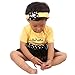 Baby House Baby Girl 3Pcs Bee Dot Flower Yellow Romper&Hairband+Black Yarn Skirt