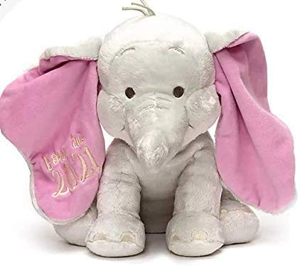 Disney Store Official Dumbo 2021 Baby Soft Toy, 21cm/8”, Iconic Cuddly Plush Toy in Seated Position with Embroidered Detail on Ear “Born in 2021”, Suitable for All Ages