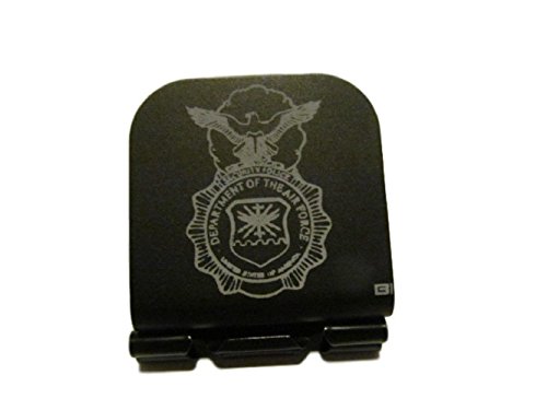 US Air Force Military Police Badge Laser Etched Hat Clip Black