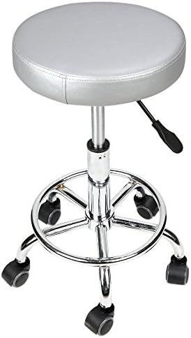 A GOOD HELPER-Circular Cushion Beauty Salon Work Stool Barber Stool (GRAY)