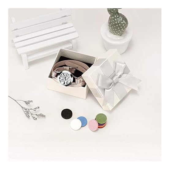 Essential-Oil-Diffuser-Bracelet-Aromatherapy-Bracelet-Jewelry-Stainless-Steel-Locket-Leather-Band-with-8pcs-Washable-Refill-Pads-Birthday-Gifts-for-WomenGirlfriend-MotherSisterAunt Essential-Oil-Diffuser-Bracelet-Aromatherapy-Bracelet-Jewelry-Stainless-Steel-Locket-Leather-Band-with-8pcs-Washable-Refill-Pads-Birthday-Gifts-for-WomenGirlfriend-MotherSisterAunt