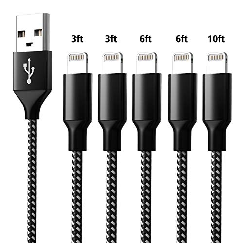 iPhone Lightning Charger Fast Charging Cord 5Pack [3/3/6/6/10 FT] High Speed Data Sync Transfer USB Cable Compatible with iPhone Xs MAX/XR/X/8/7/Plus/6S/6/SE/5S/5C/Mini/Air/Pro and More - Thumbnail 7