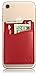 CardBuddy Deluxe: Leather Credit Card Holder Stick-On Wallet for iPhone and Android Smartphones (Red)