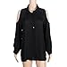 Clearance Sale! Autumn Blouse,Canserin Womens Loose Off Shoulder Long Sleeve Chiffon Shirt Fashion Chiffon Blouse T-Shirt Tops Size US 4-10 (M, Black)