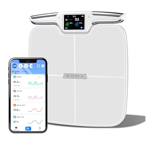 ZOMA | Báscula Digital Corporal | Báscula Corporal Inteligente con Bluetooth y WiFi | Báscula de Peso Corporal Pesa Pantalla LED | Resistente Vidrio Templado - Balanza Corporal Medición Precisa