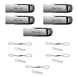 5PCS X SanDisk 16GB Ultra Flair USB 3.0 (SDCZ73-016G-G46) Flash Drive High Performance up to 130MB/S with Detachable Lanyard (5pcs) and Dust Plug (5pcs)