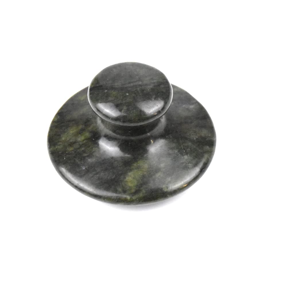 Windfulogo Large Green Mushroom Shaped Massage Stones Warmer Natural Jade Hot Rock Guasha Tools for Face Body for Spa, Massage Therapy Green 5.5 * 8 * 8cm