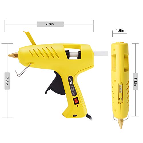 Hot Glue Gun with LED Lights,60/100W Full Size Dual Power High Temp Heavy Duty Melt Glue Gun Kit with 10 Pcs Premium Glue Sticks(0.43'' x 8") for DIY, Arts & Crafts Use,Christmas Decoration/Gifts - Thumbnail 3