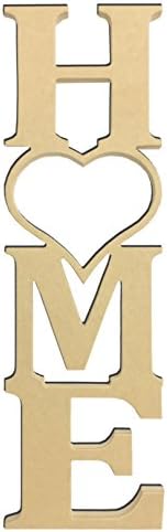 23" Vertical Home Heart Large w/ 5" Insert Options Times New Roman Unfinished DIY Wooden Craft Cutout to Sell Stacked