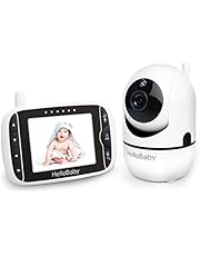 Baby Monitor, HelloBaby Video Baby Monitor with Camera Remote Pan-Tilt-Zoom, 3.2'' Screen, Infrared Night Vision, Two Way Audio, Temperature Display, Smart VOX Mode