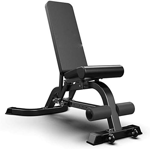 LQUIDE Weight Bench Home Fitness Chair Dumbbell Training Big Flat Stool Commercial Gym Sports Equipment Bench Bearing (Color : Black, Size : 145x74x113cm)