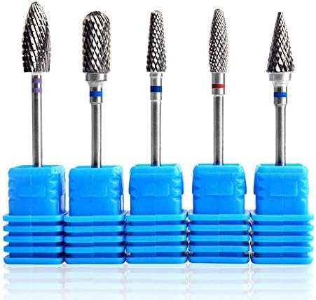 nail drill 1pc Blue Nail Cone Tip Tungsten Steel Drill Bits Electric Cuticle Clean Rotary for Manicure Pedicure Grinding Head Sander Tool
